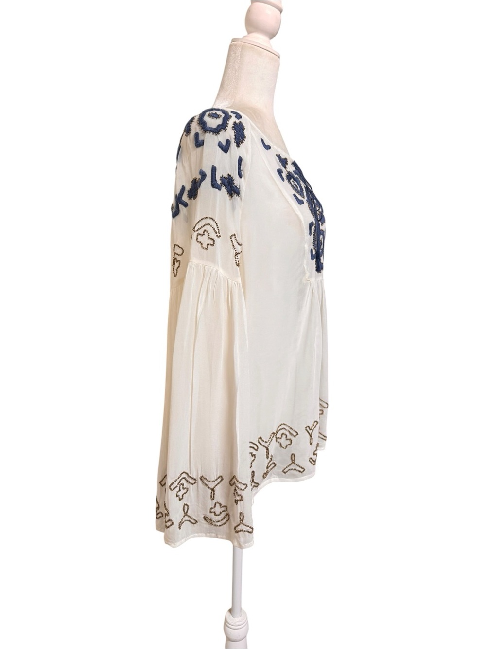 Anthropologie Vanessa Virginia boho whimsigoth bellsleeves peasant top sz 8 - Picture 4 of 7